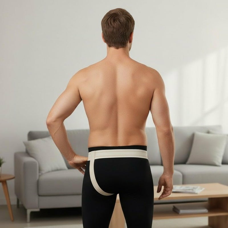 ORTONYX Inguinal Groin Hernia Truss Support Belt Guard Brace- Left Side Beige - Image 3